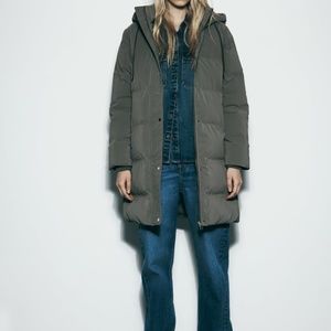 ZARA WIND PROTECTION HOODED PUFFER ANORAK